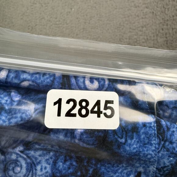 Rock Roll n Soul Shirt Mens L Blue Floral Pearl Snap Western Skull Flip Cuff - Picture 9 of 9